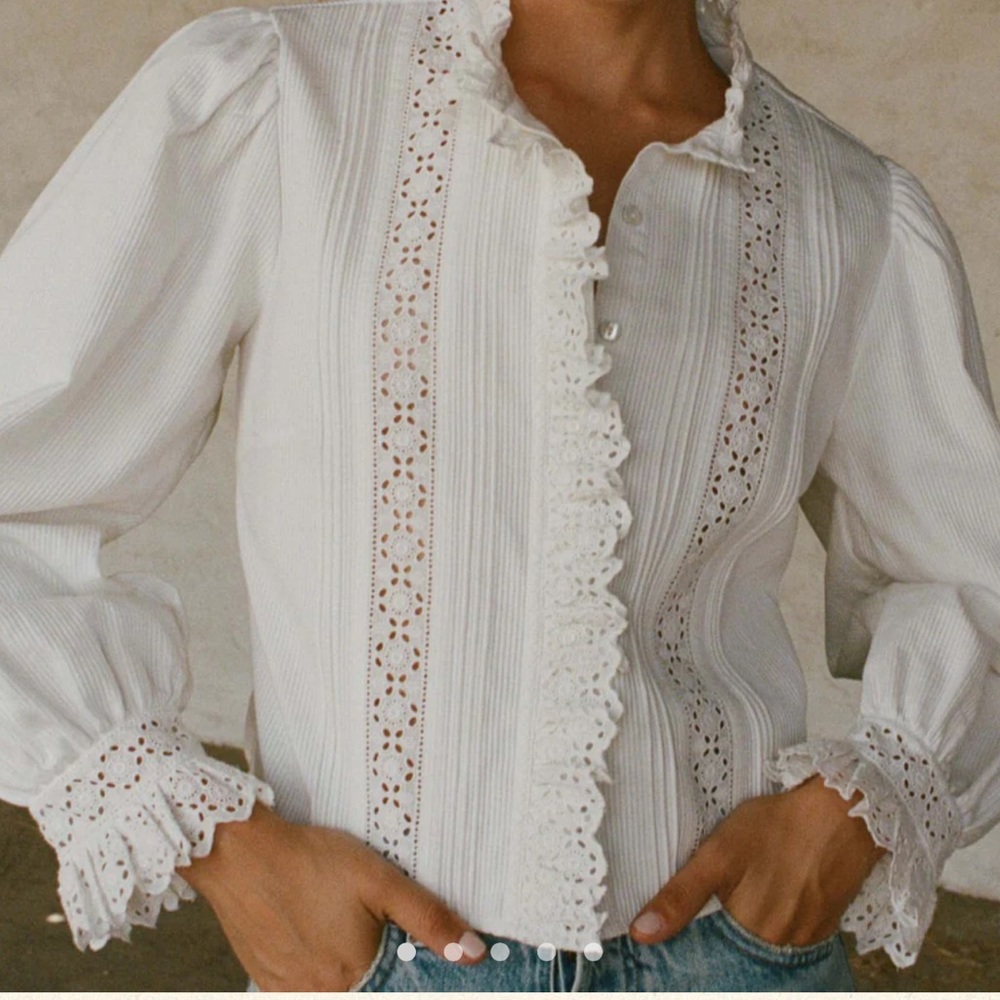 NWT Doen Vermont shirt top in salt size S small